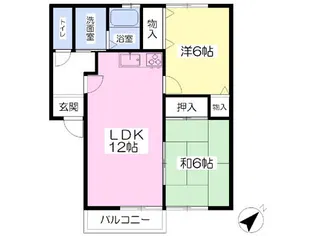 グリーンパークエレッセ【202号室】の間取り