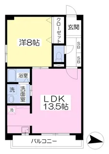 グランディーN8【401号室】の間取り