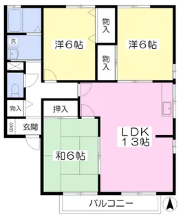 エンゼルハイムB棟【202号室】の間取り