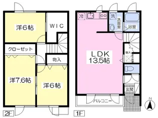 マイルストーン里塚C棟【102号室】の間取り