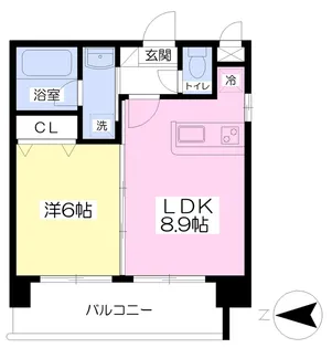 赤いマンション北大前【207号室】の間取り