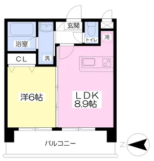 赤いマンション北大前【305号室】の間取り