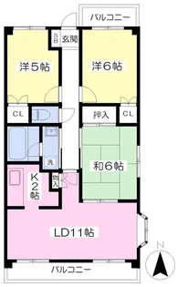 クリーンハイツ越智Ⅱ【201号室】の間取り