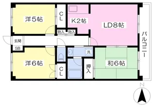 クリーンハイツ越智Ⅱ【206号室】の間取り