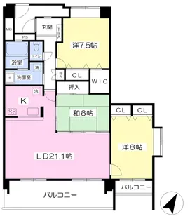 ルピナス守恒【505号室】の間取り