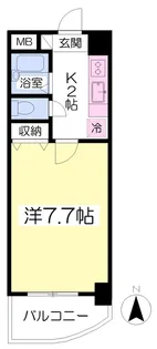 ボヌール小倉【202号室】の間取り