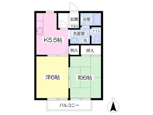 ビーライン風師B棟【201号室】の間取り