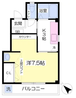 1Kの間取り画像