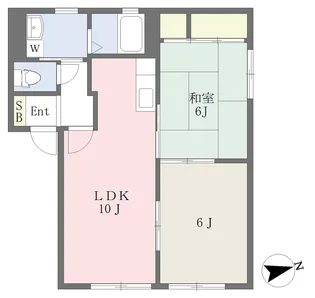 空港サヤハイツⅡB棟【102号室】の間取り
