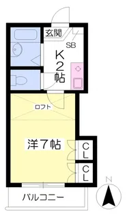 ラポール拓川【205号室】の間取り
