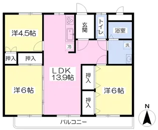 エクセレンス土居田【302号室】の間取り