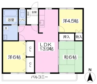 エクセレンス土居田【306号室】の間取り