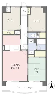 セントラルパーク土居田【405号室】の間取り