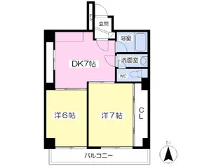 レーベン道後【501号室】の間取り
