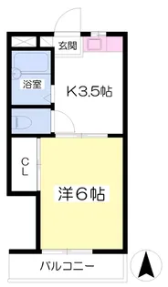 ハイツ岡田【201号室】の間取り