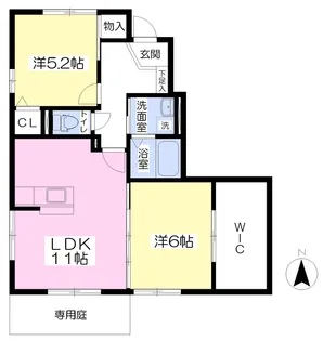 グランモア・K【102号室】の間取り