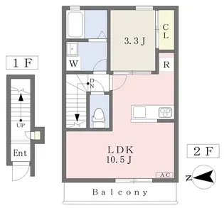 1LDKの間取り画像
