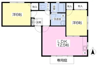ディアス青野A棟【102号室】の間取り