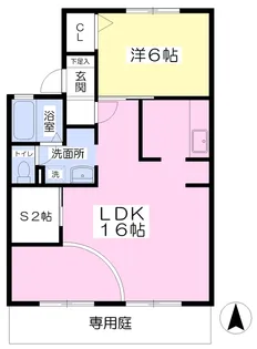 セジュール岩田B棟【102号室】の間取り