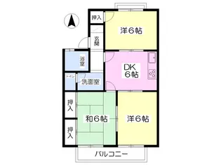 セジュール岩田B棟【202号室】の間取り