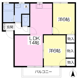 ディアスS・S B棟【202号室】の間取り