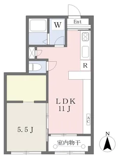 ドエル河北【202号室】の間取り