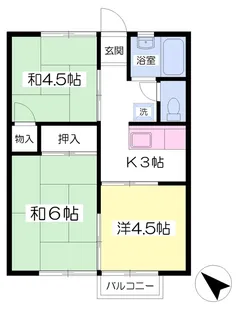 グリーンハイツ【102号室】の間取り