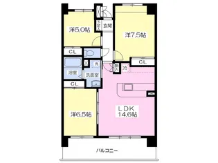 コトヴィラージュ【303号室】の間取り