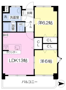 メゾンMB喜与町【602号室】の間取り