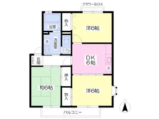 アメニティゾーンⅤ番館【202号室】の間取り