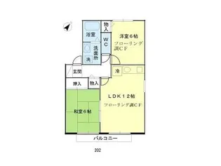 パルシティA【202号室】の間取り
