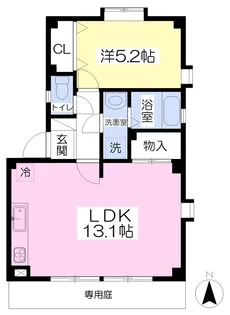 フォブールタウン竹原D棟【101号室】の間取り