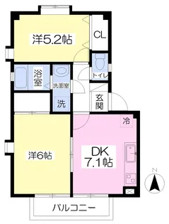 フォブールタウン竹原D棟【202号室】の間取り