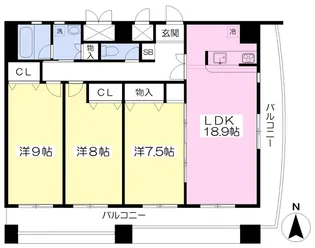 エクセルコートⅡ【1401号室】の間取り