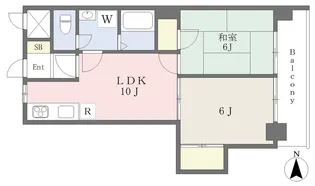 オックスフォードサーカス河原町【602号室】の間取り