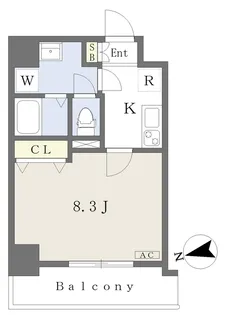 ONELIGHT博労町【206号室】の間取り