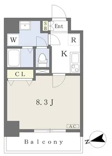 ONELIGHT博労町【306号室】の間取り