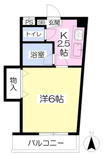 エステート東野【201号室】の間取り