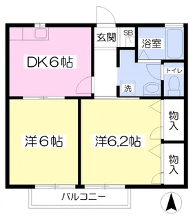 ガーデンハウス【201号室】の間取り