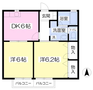 ガーデンハウス【202号室】の間取り
