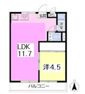 メロディセブン【201号室】の間取り