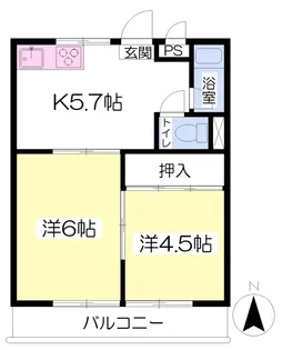 メロディセブン【202号室】の間取り
