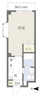 キャトルセゾン【208号室】の間取り