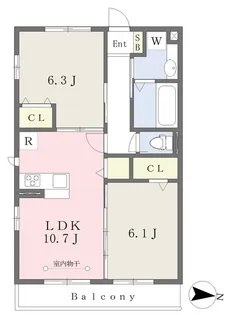 グリーンヒルⅤ【205号室】の間取り