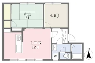 鷹子ハイツ南棟【102号室】の間取り