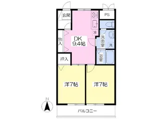 エイデンビル北久米【203号室】の間取り