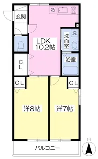 エイデンビル北久米【301号室】の間取り