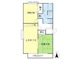トゥインクル中條B棟【101号室】の間取り