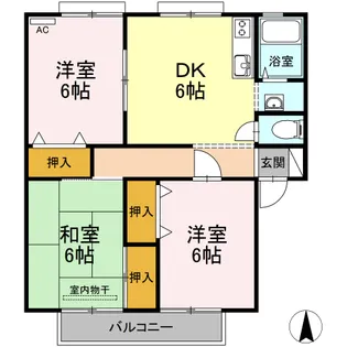 サンビレッジ立花 A棟【201号室】の間取り