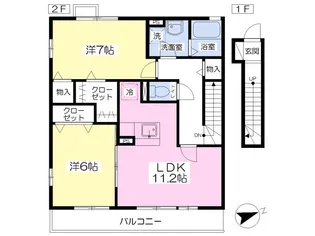 ヴィクトワール09【202号室】の間取り